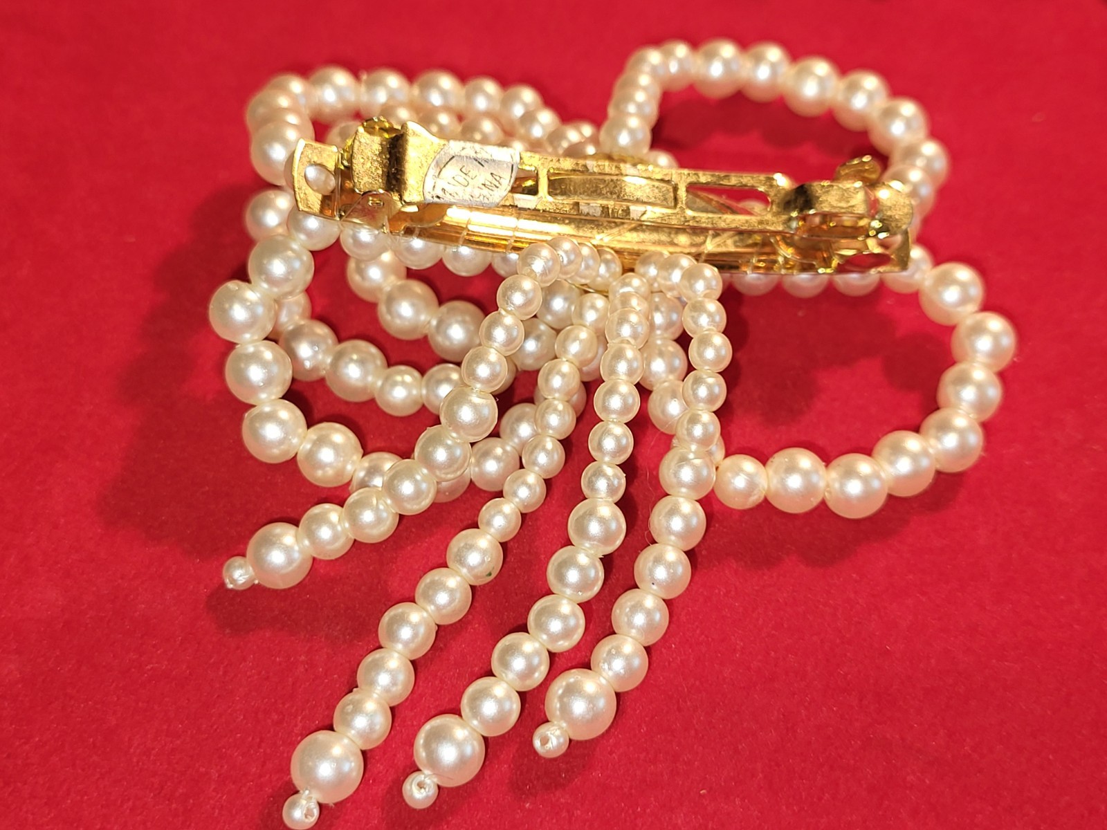 Three Piece Faux Pearl Set-Bracelet, Barrette and Choker Necklace