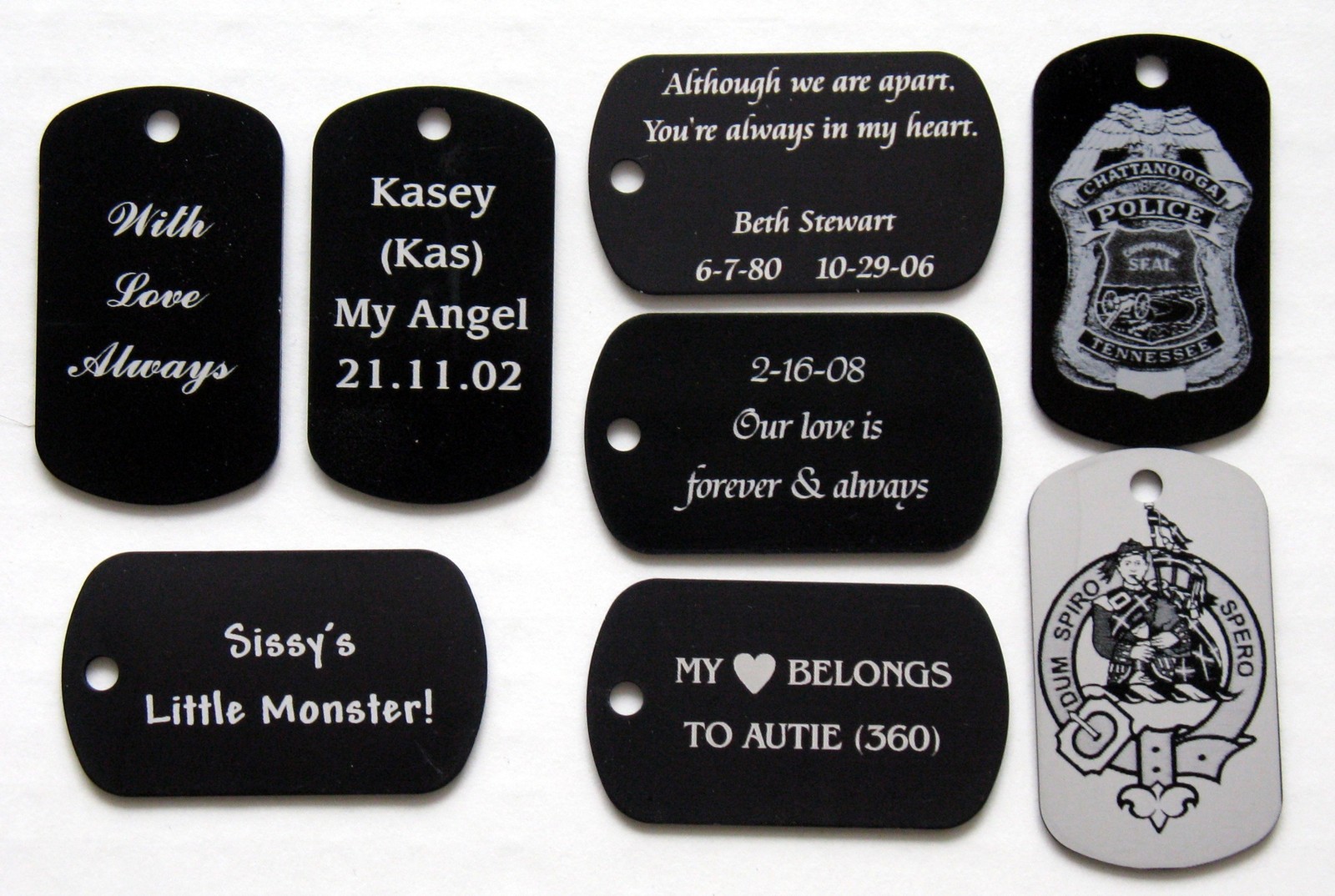 Personalized Metal Photo Dog Tag Necklace/Keychain – Free Custom Engraving