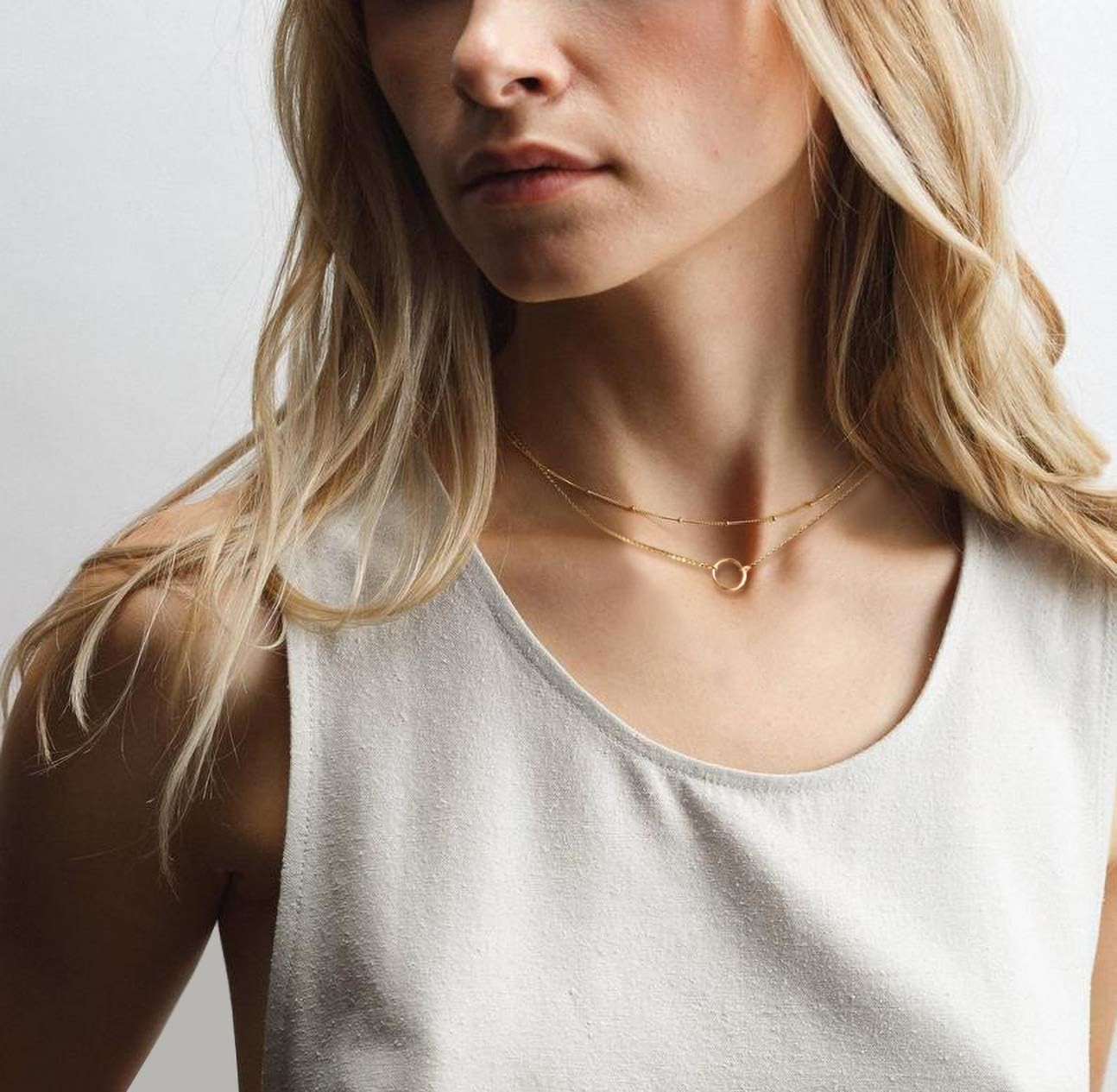 Versatile Heart Charm Layered Necklace – 18K Gold Plating & Adjustable Length