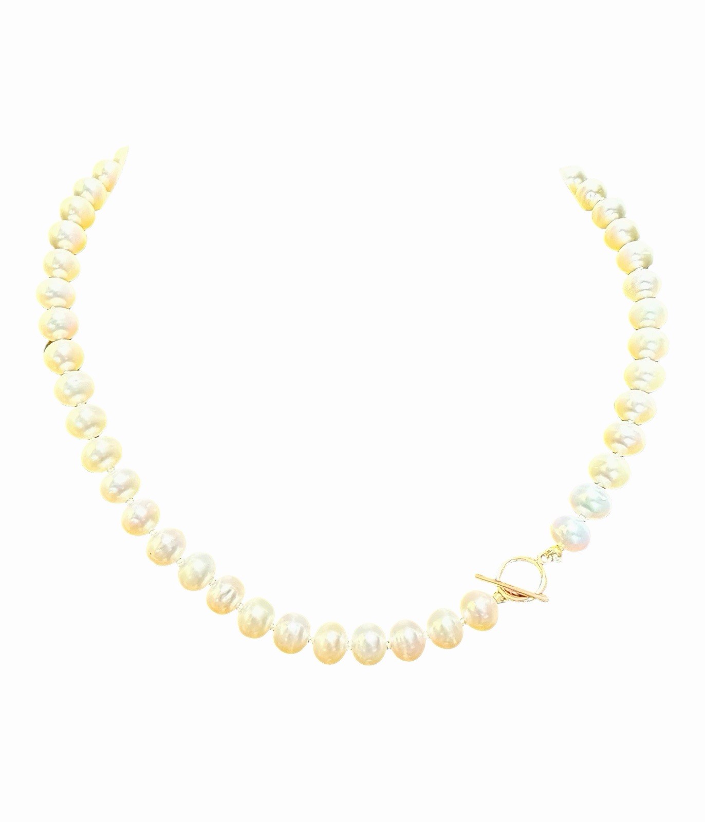 Natural Pearl 18in Necklace/7.5in Bracelet Set, 925 Rose Gold Tone Toggle Clasp