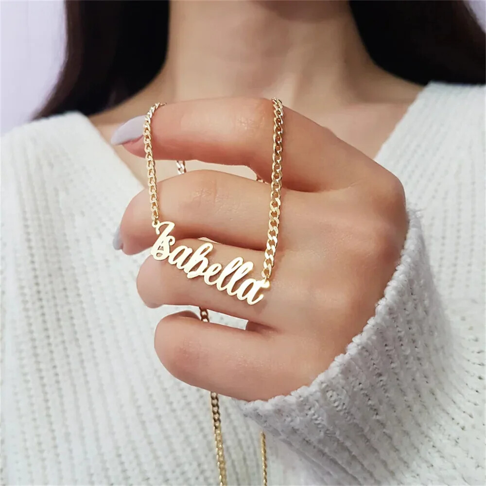 5mm Cuban Stainless Stee Chain Personalized Name Necklace Customised Necklace