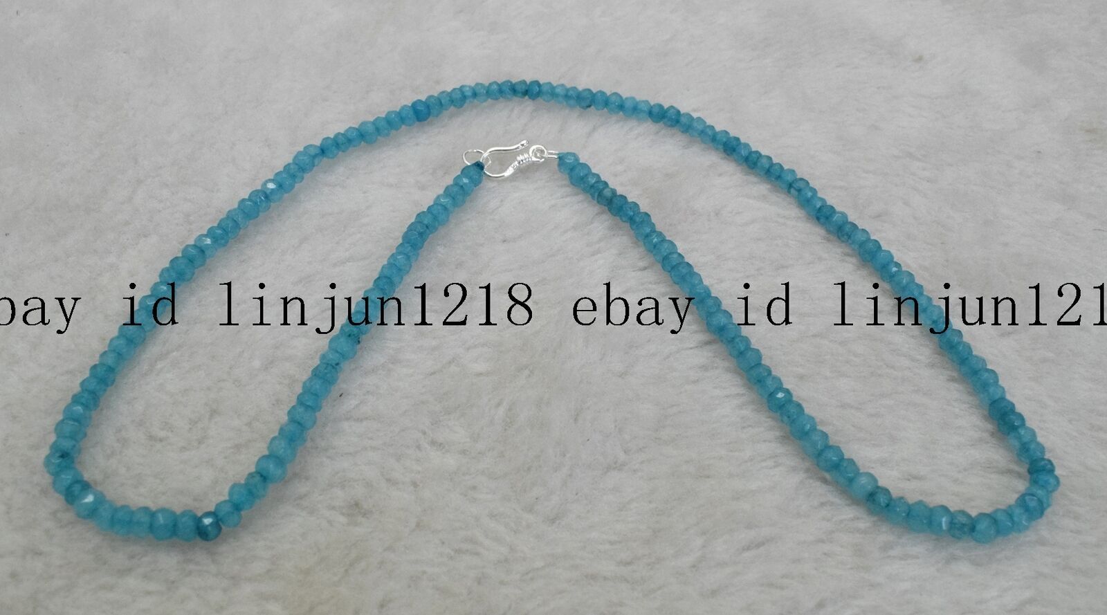 Fine 2x4mm Aquamarine Faceted Rondelle Gems Beads Necklace 18 in
