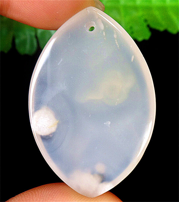 47x31x7mm Natural Cherry Blossom Agate Healing Marquise Pendant Bead BY7763