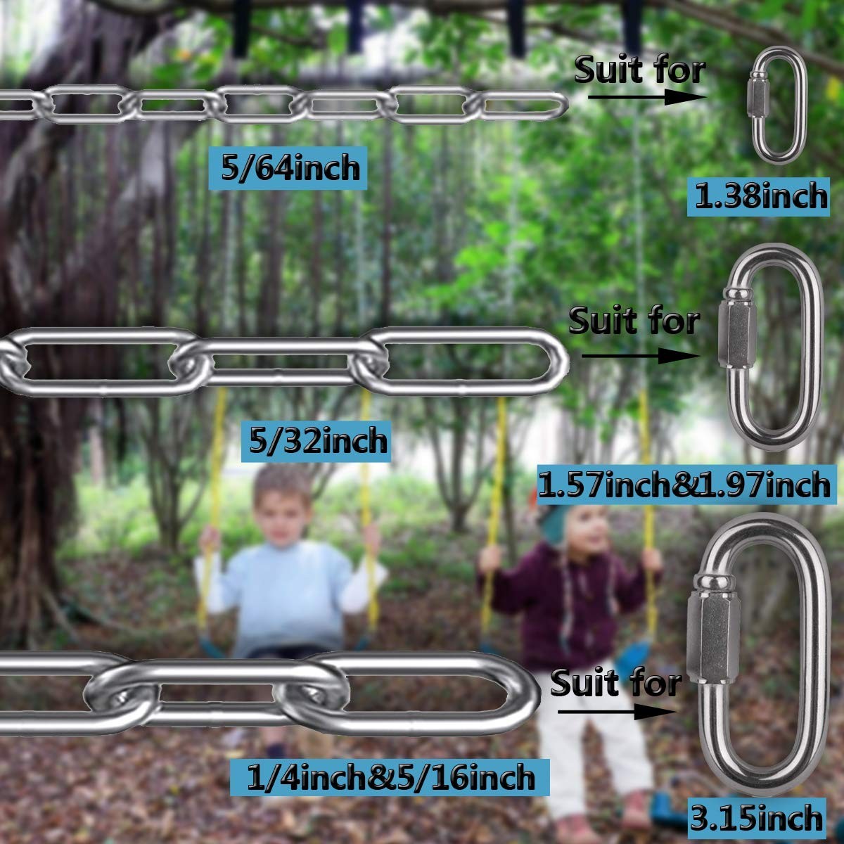 Versatile 6.5ft Heavy Duty Chain 5/16in – Ideal for Towing, Lifting, and Hanging