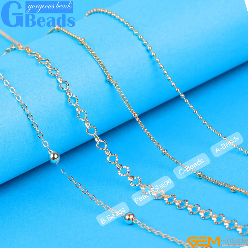 39.3inch Brass 14K Gold Filled Women Cable Chains for Necklace Jewelry Making