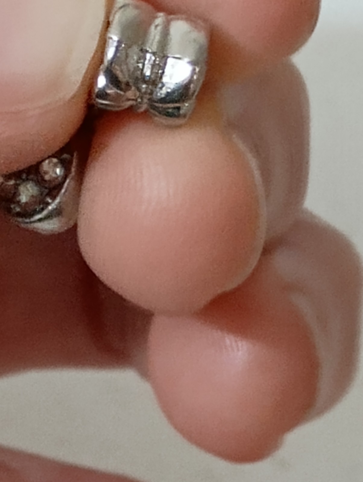 Flawless Silver Tone Crystal Encrusted Charm Heart Slide Charm Pendant ~1in CP01