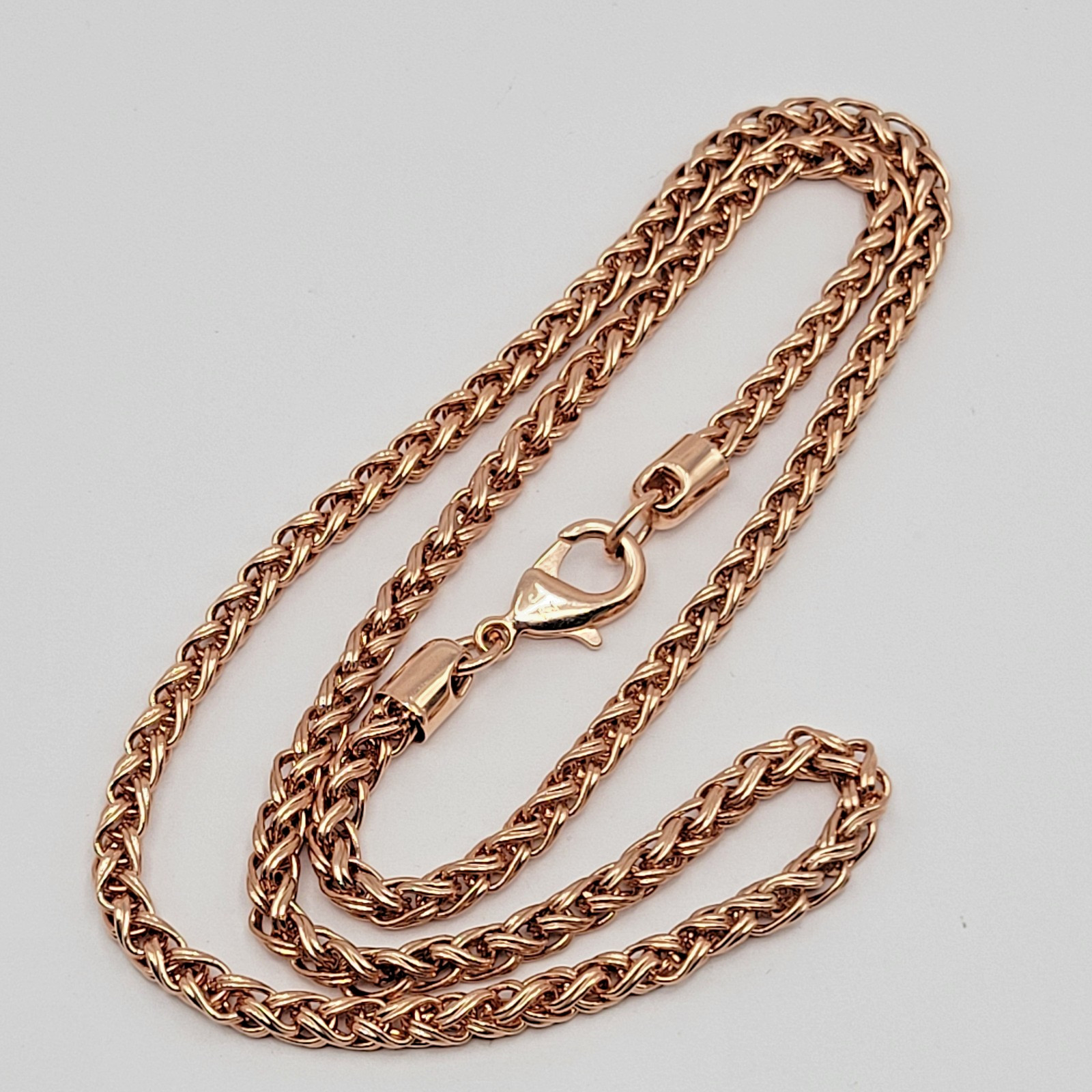 JTV Timna Jewelry Collection Copper 3.5mm Spiga Wheat Chain Necklace ~ 19″