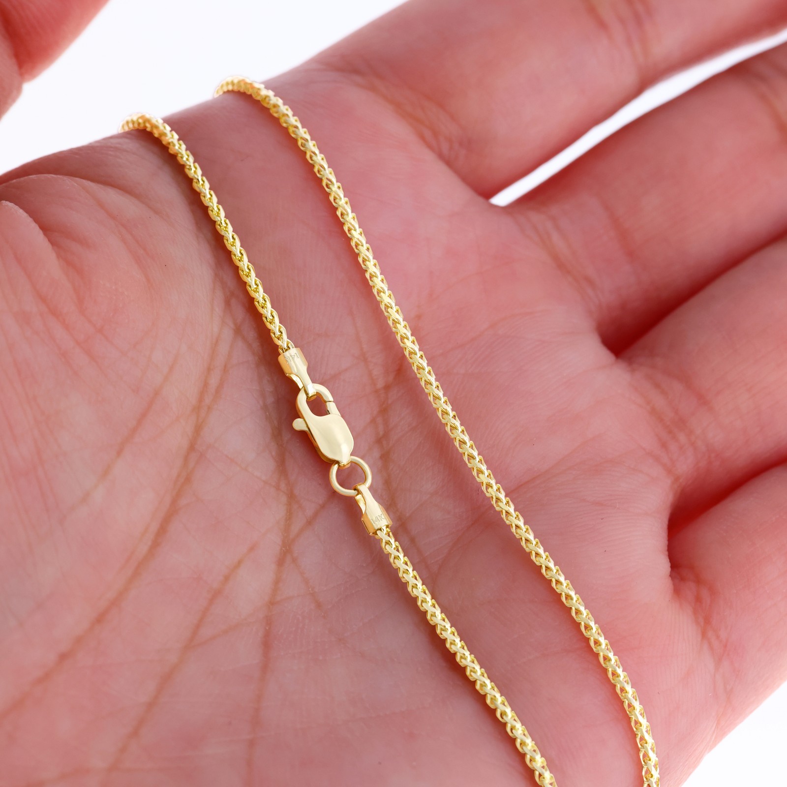 14K Yellow Gold Solid Franco 1mm-6mm Diamond Cut Chain Necklace Bracelet 7″-30″