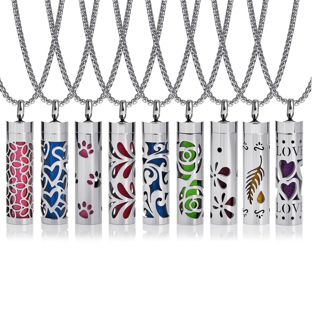 Black or Stainless Steel Aromatherapy Oil Diffuser Pendant