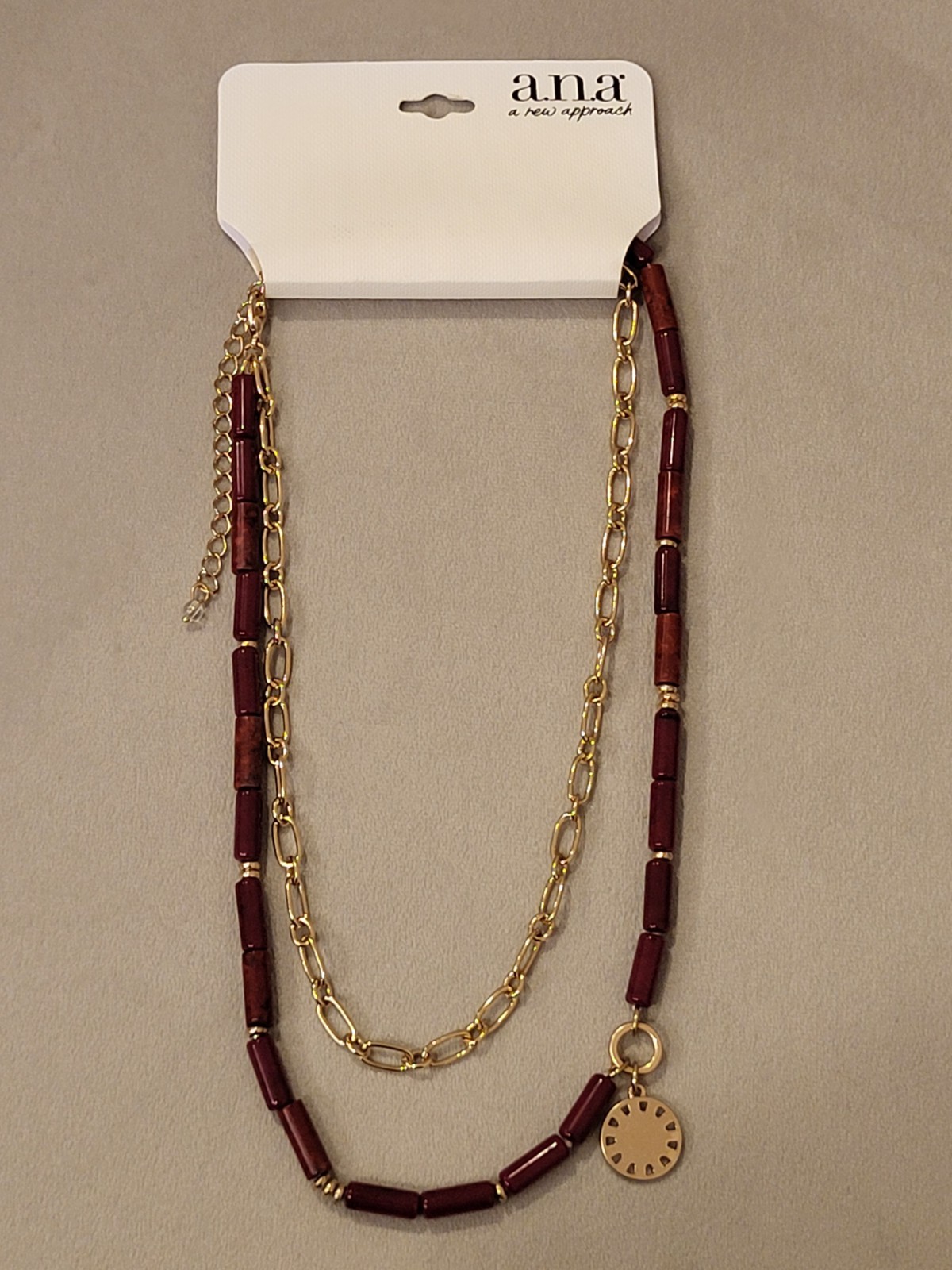a.n.a. Necklace Gold Tone Metal Link 16/18 Inch Necklace NEW