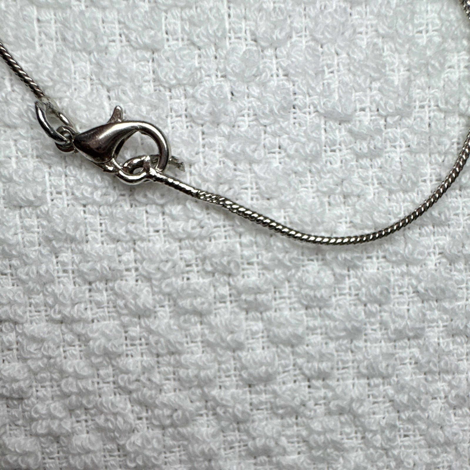 Silver-Tone Metal Box Chain Bar Pendant Necklace, Clear Crystal, Lobster, 18in