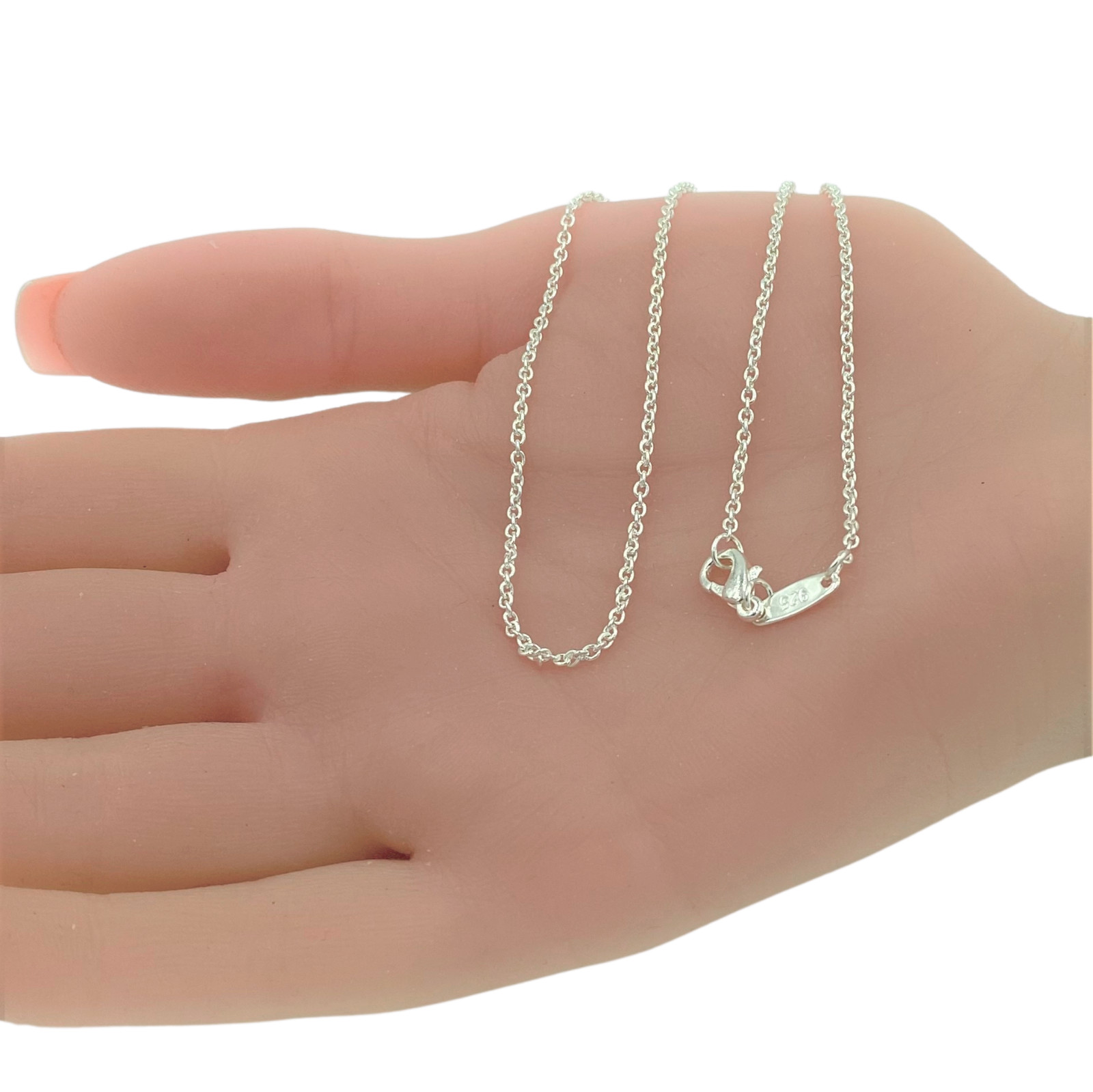 1mm Sterling Silver Link Chain Necklace 18″ Great for Layering or Adding Pendant
