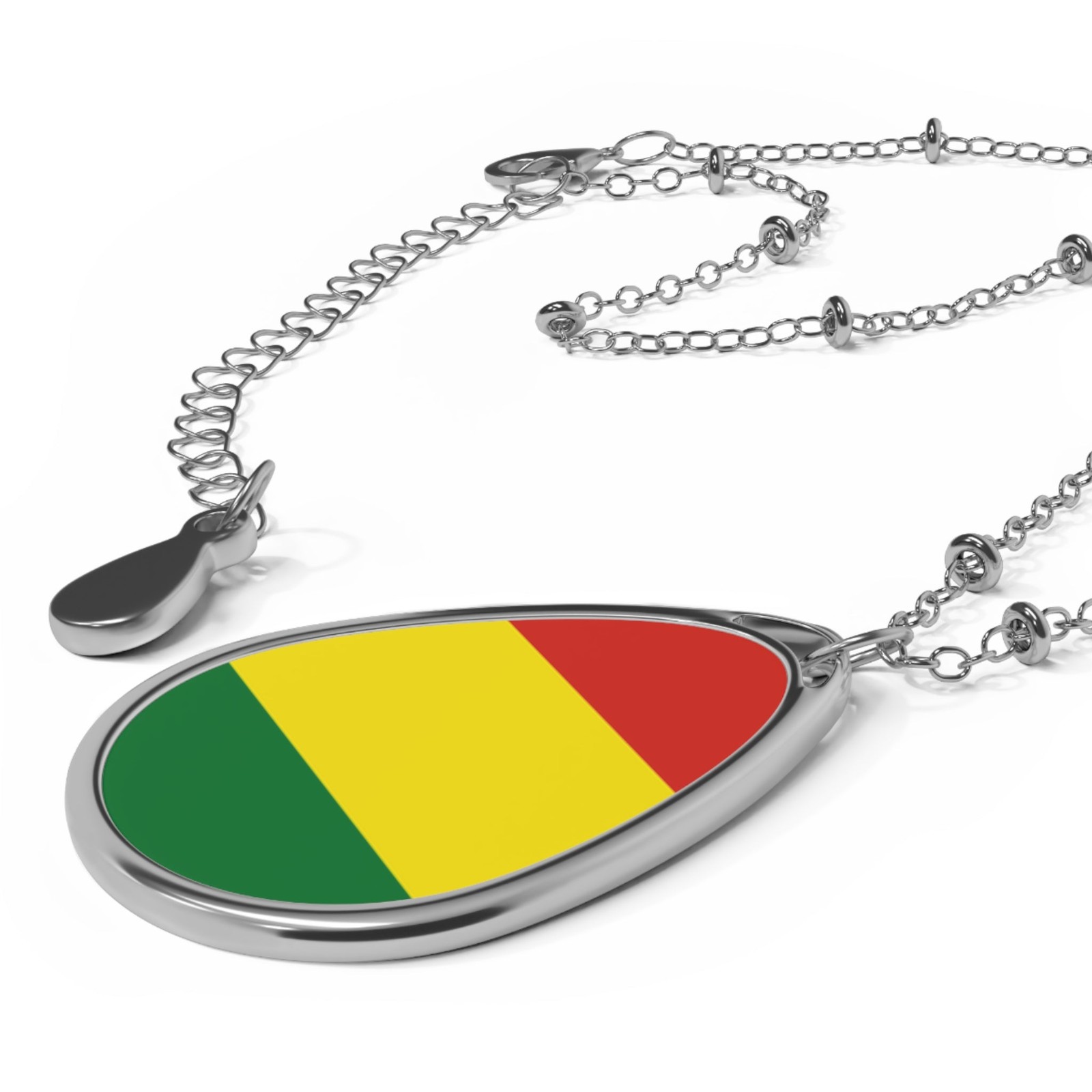 Bolivia Flag Oval Necklace – Bolivian Heritage Pendant | Rep Ya Flag – One