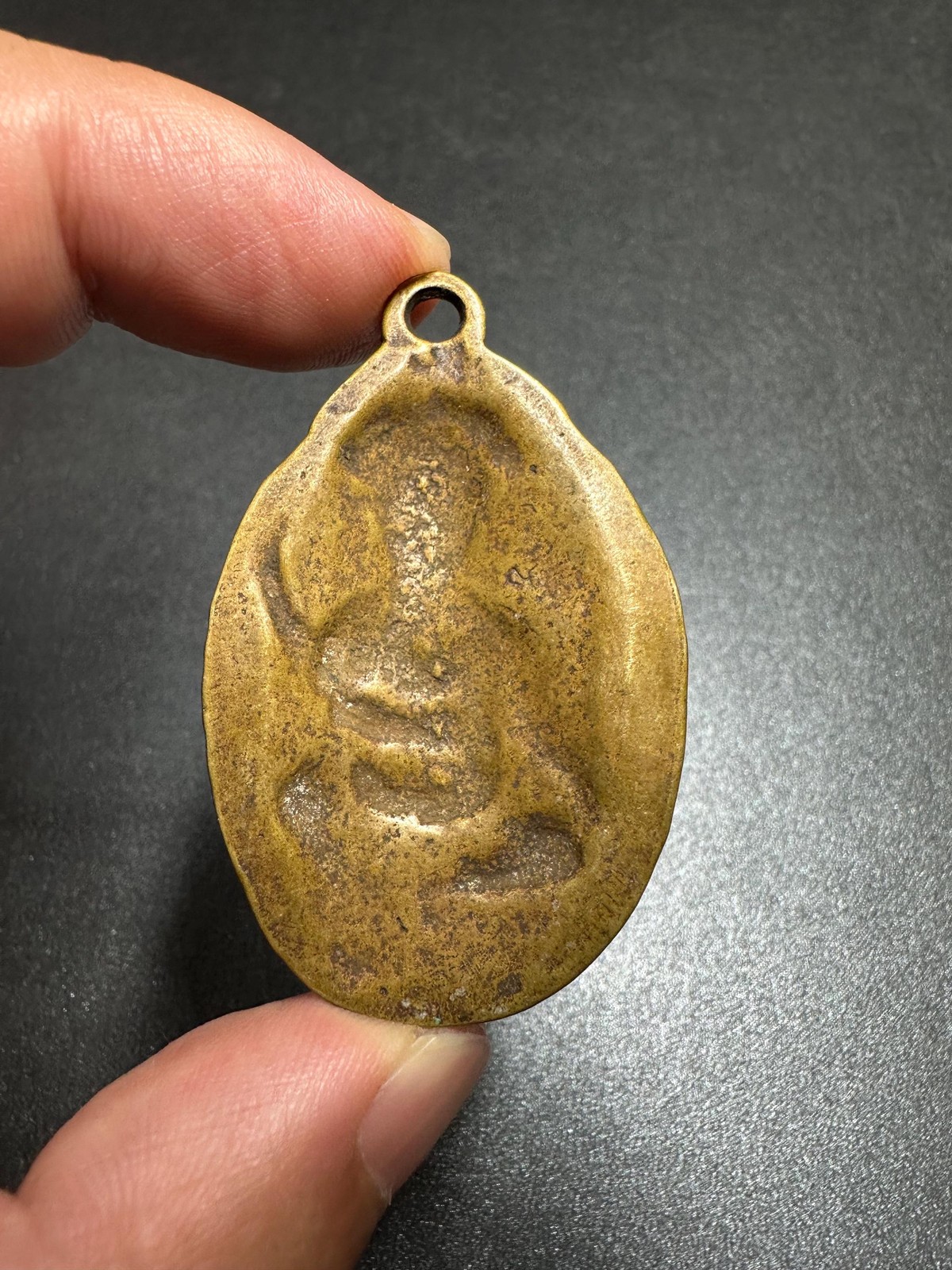Vintage Brass Ganesha Pendant, Hindu Elephant God Amulet, Nepal Ganesh Charm, S