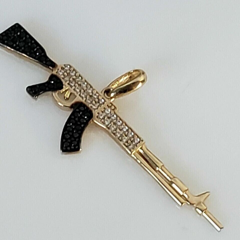 1.80Ct Round Cut Simulated Diamond Ankh Cross Pendant In 14k Yellow Gold Plated