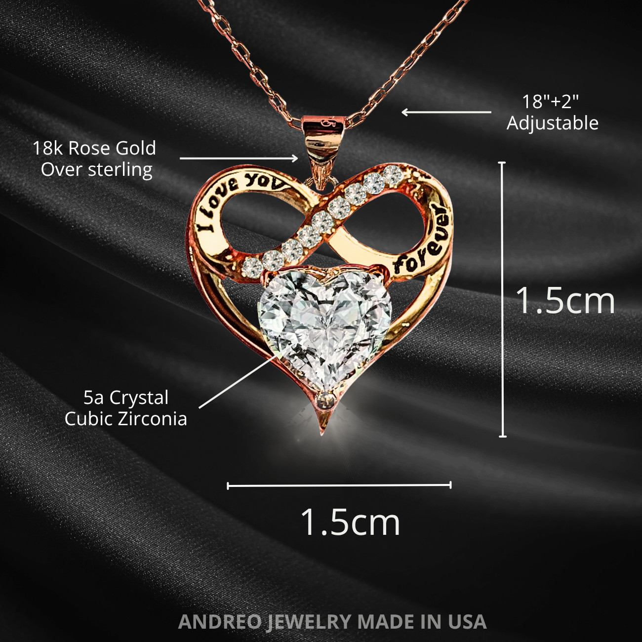 18k Infinity Wife CUSTOM Romantic Necklace Anniversary Birthday Gifs By Husband