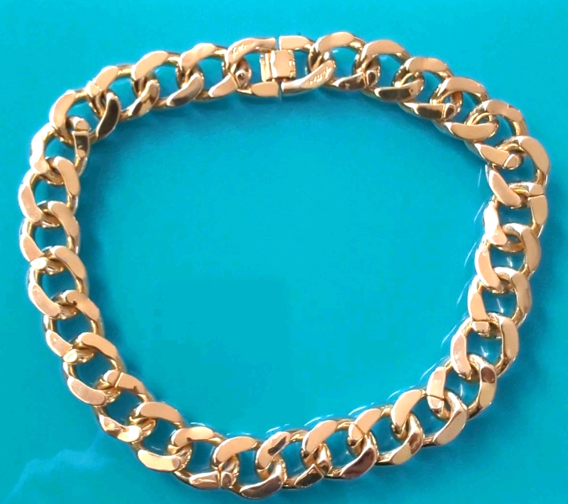 FALLON Gold Plated Ruth 17mm Curb Link Chain 16 in Necklace NEIMAN MARCUS $275 *