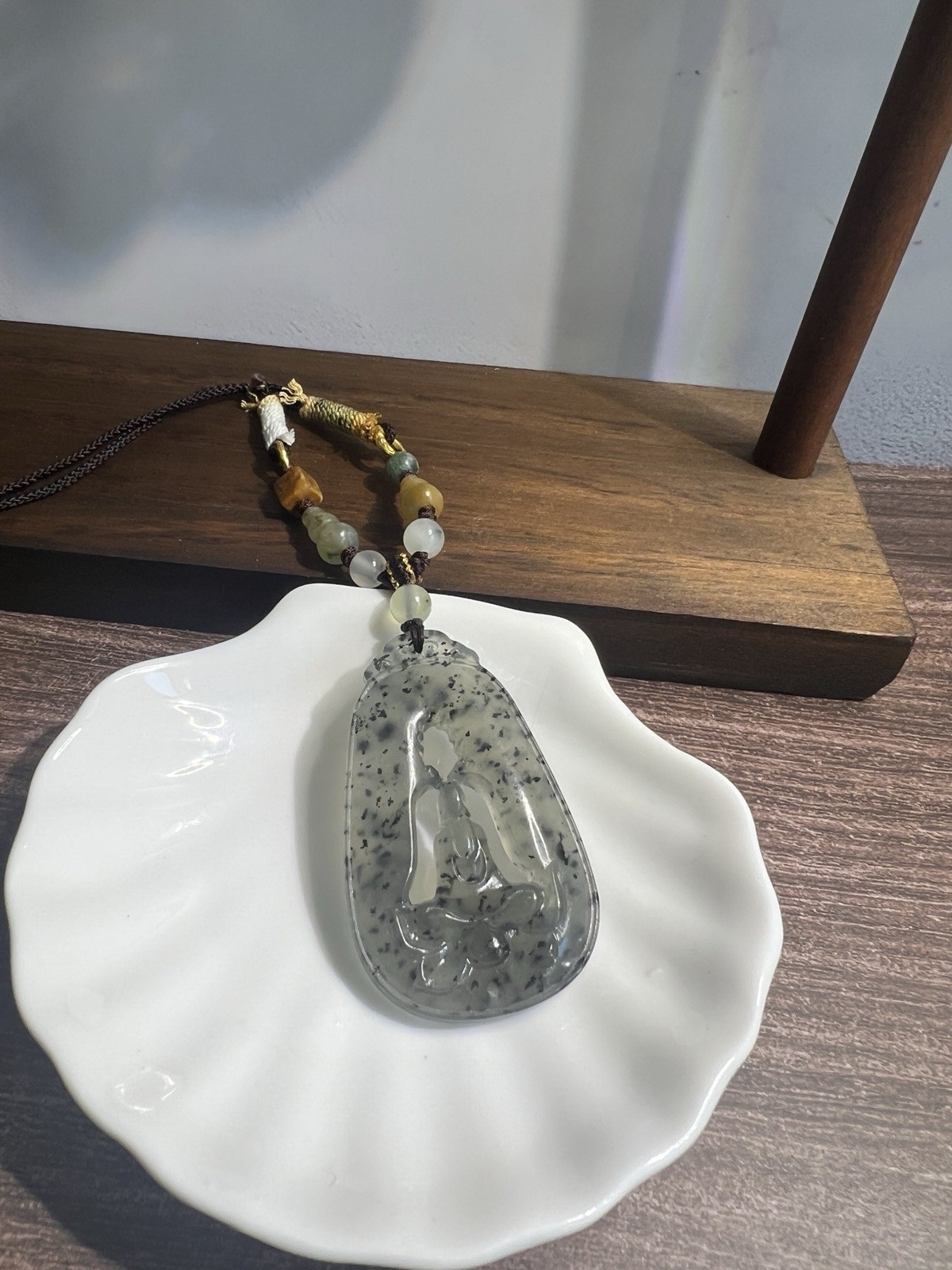 Natural sleeve jade no-phase Buddha hand-woven necklace