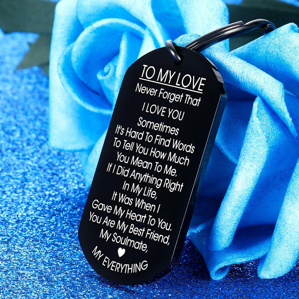 US 1 Pack Valentine’s Day Gift For Girlfriend Wife Keychain & Necklace To Tag