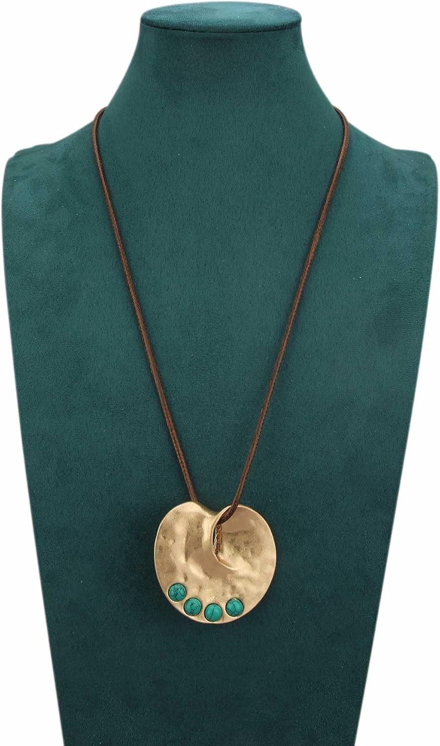 Bohemian Necklaces for Women Leather Necklace Wood Pendant Choker Long Brown …