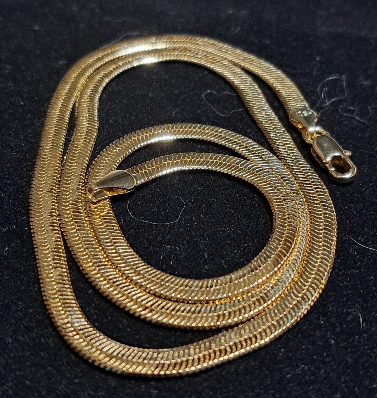 *14k* Marked GOLD PLATED 5mm Herringbone Necklace Chain 20″ *MADE IN ITALY* A896