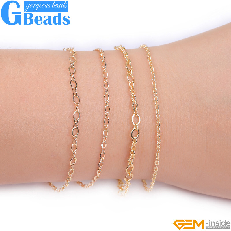 39.3inch Brass 14K Gold Filled Women Cable Chains for Necklace Jewelry Making