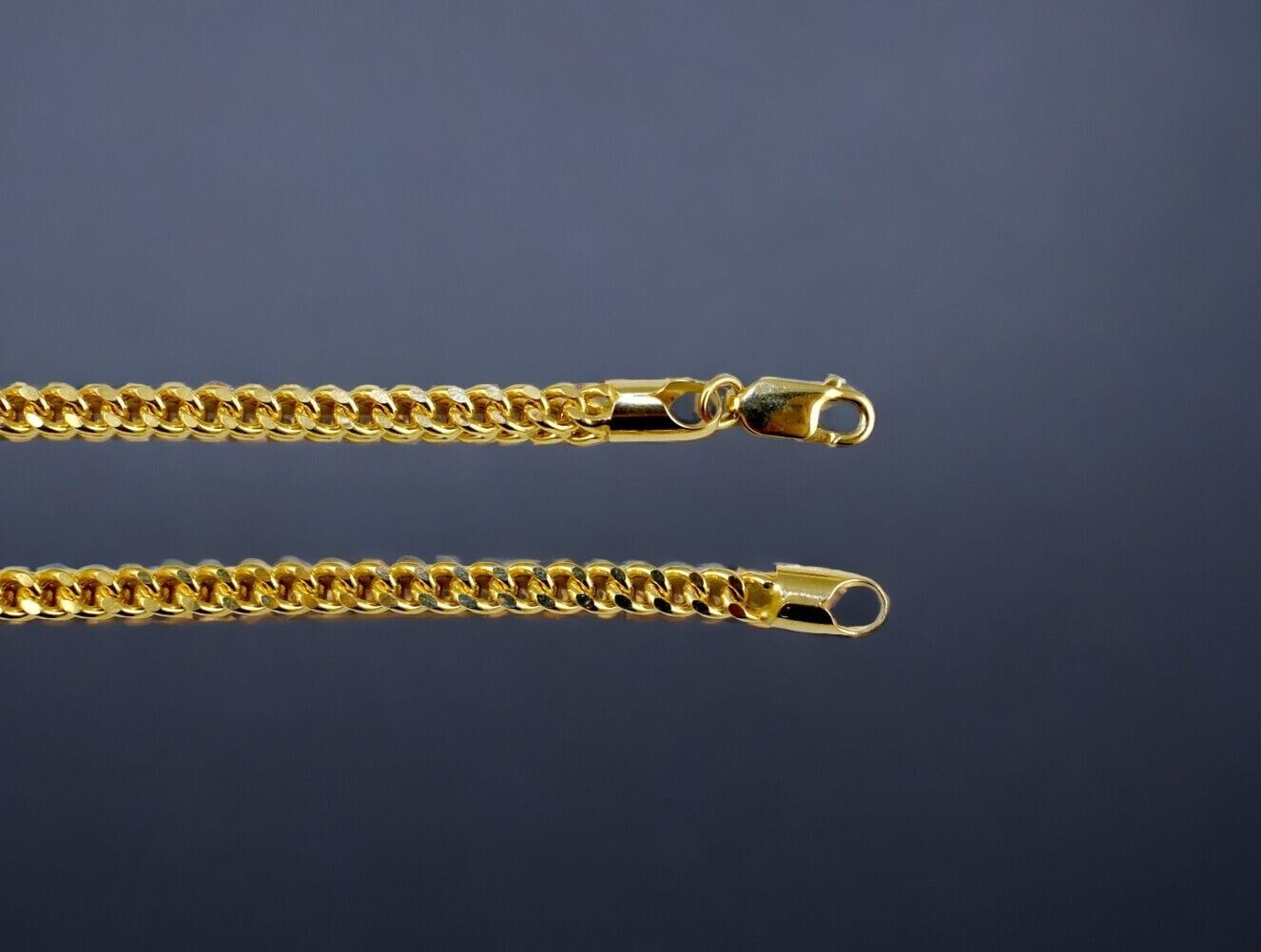 14K Yellow Gold Square Franco Box Necklace Bracelet Chain Real 1mm-8.5mm 7″-30″