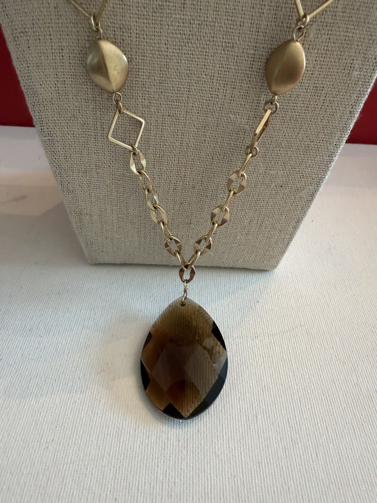 Lia Sophia HARMONY Necklace Glass & Resin Matte Gold Tone BinR