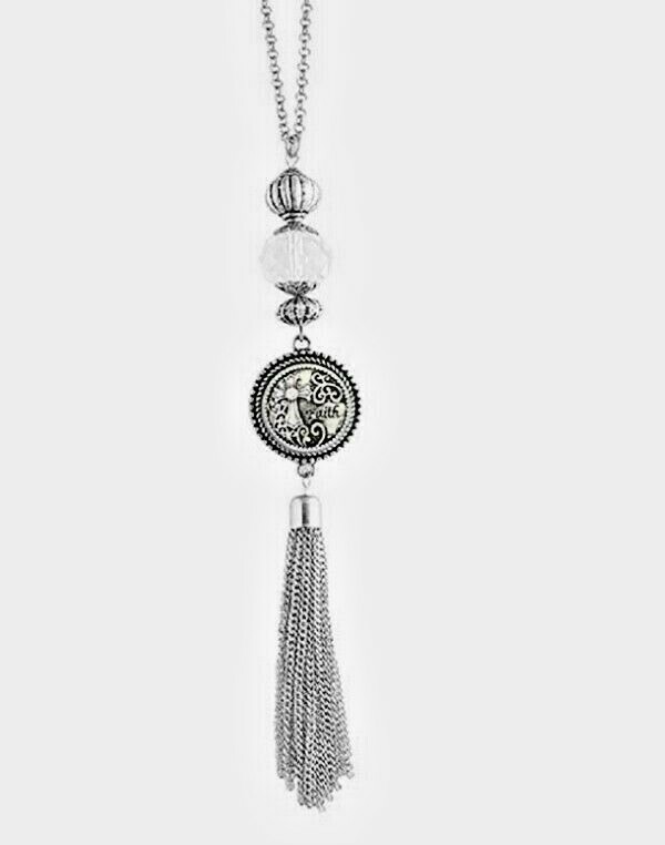Snap Jewelry Necklace CZ Rhinestone Tassel 32″ fits 18-20mm Ginger Style Charms