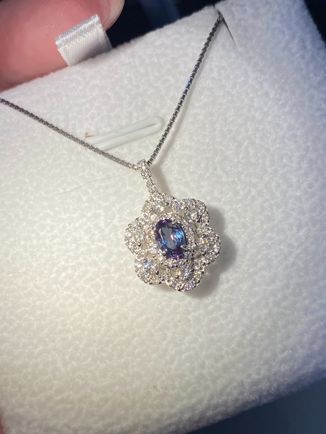 [jerseychou] Natural alexandrite 0.45 ct ,pt850~pt950 , TGC