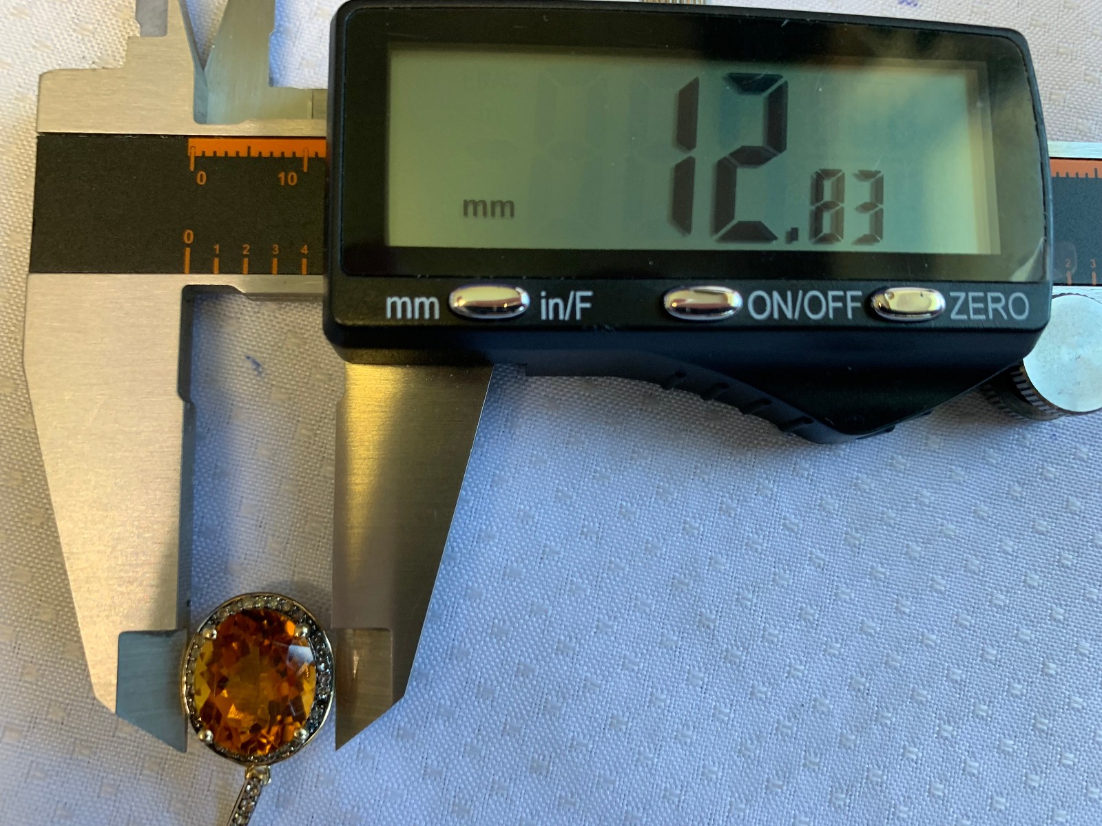 10K Yellow Gold Pendant 2.33g Fine Jewelry Citrine Color & Clear Charm *READ*