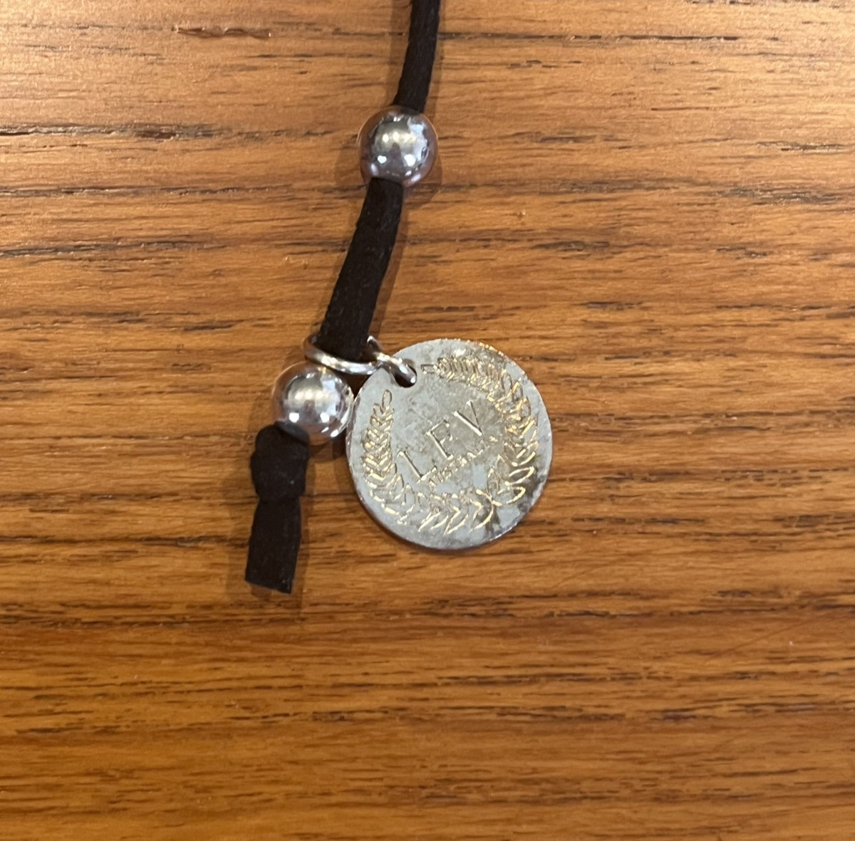 Vintage Love From Venus Australia Leather/Silver Plate Lariat Necklace