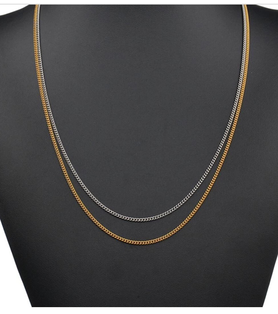 Silver Stainless Steel 18 Inch 1.5 mm Cuban Curb Chain