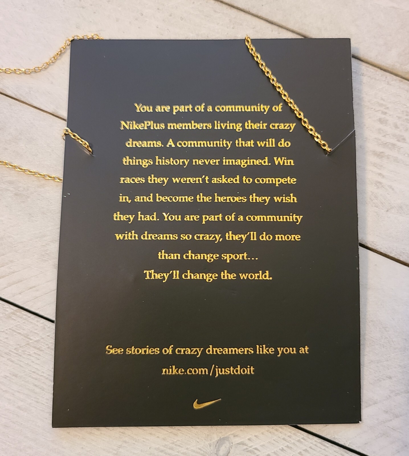 Nike Crazy Dreamer Swoosh Supreme Just Do It Necklace Unisex One Size Retired