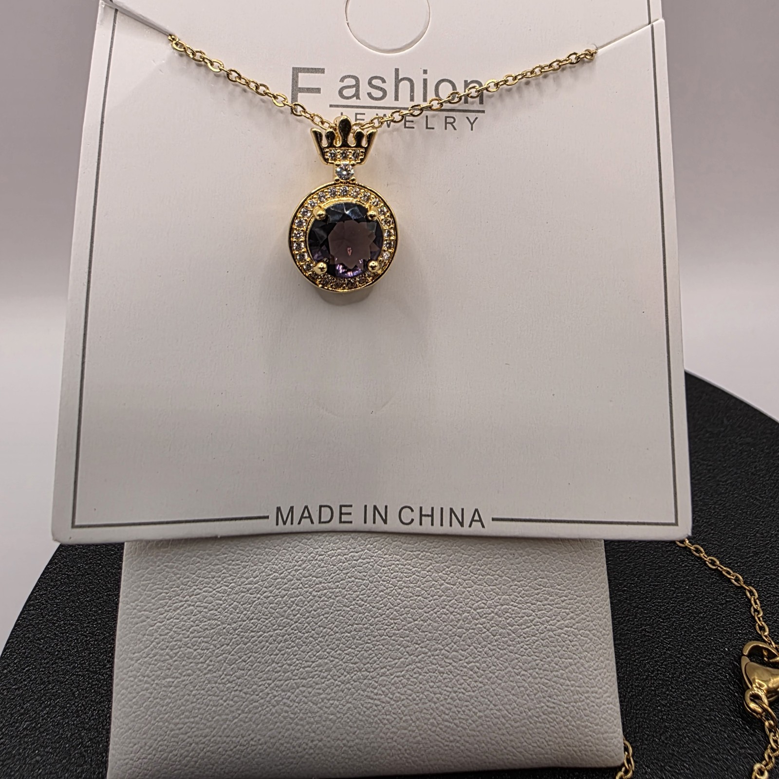 Stainless Steel Copper Plated 16″Necklace w/19mm Fashion Pendant