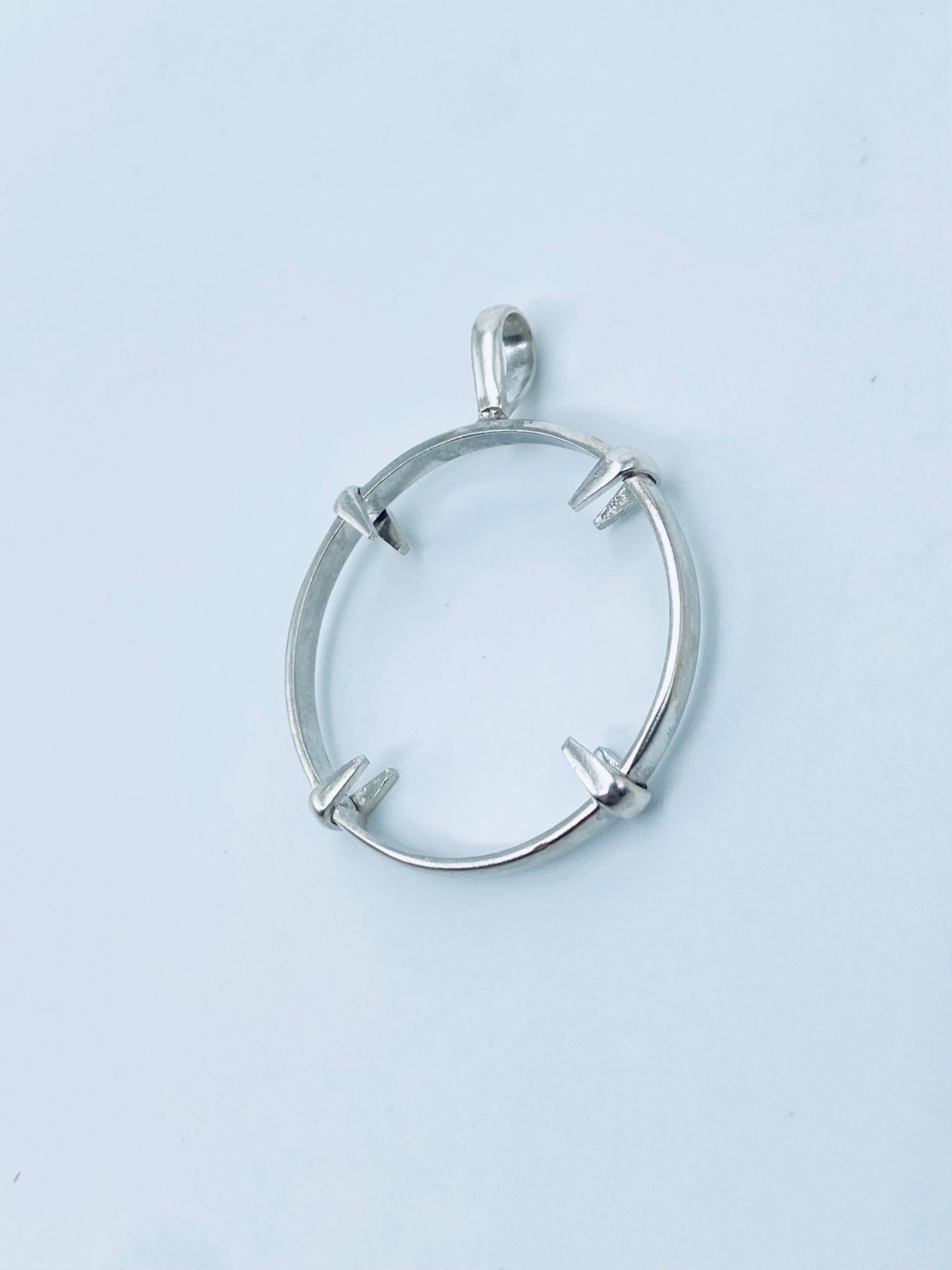 925 Solid Sterling Silver Round Pendant Blank Bezel Holder Coin Handmade