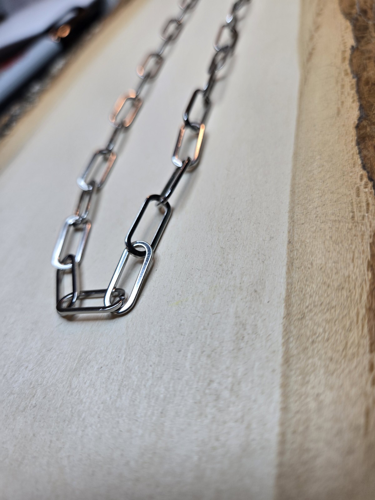 Stainless Steel Paperclip Necklace 6.5mm – 18in + 2in Extender