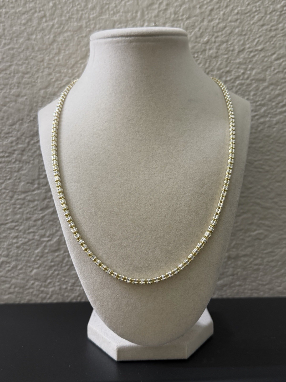 22 inch 3.2mm – Gold Over Over 925 Sterling Silver Ice Barrel Chain
