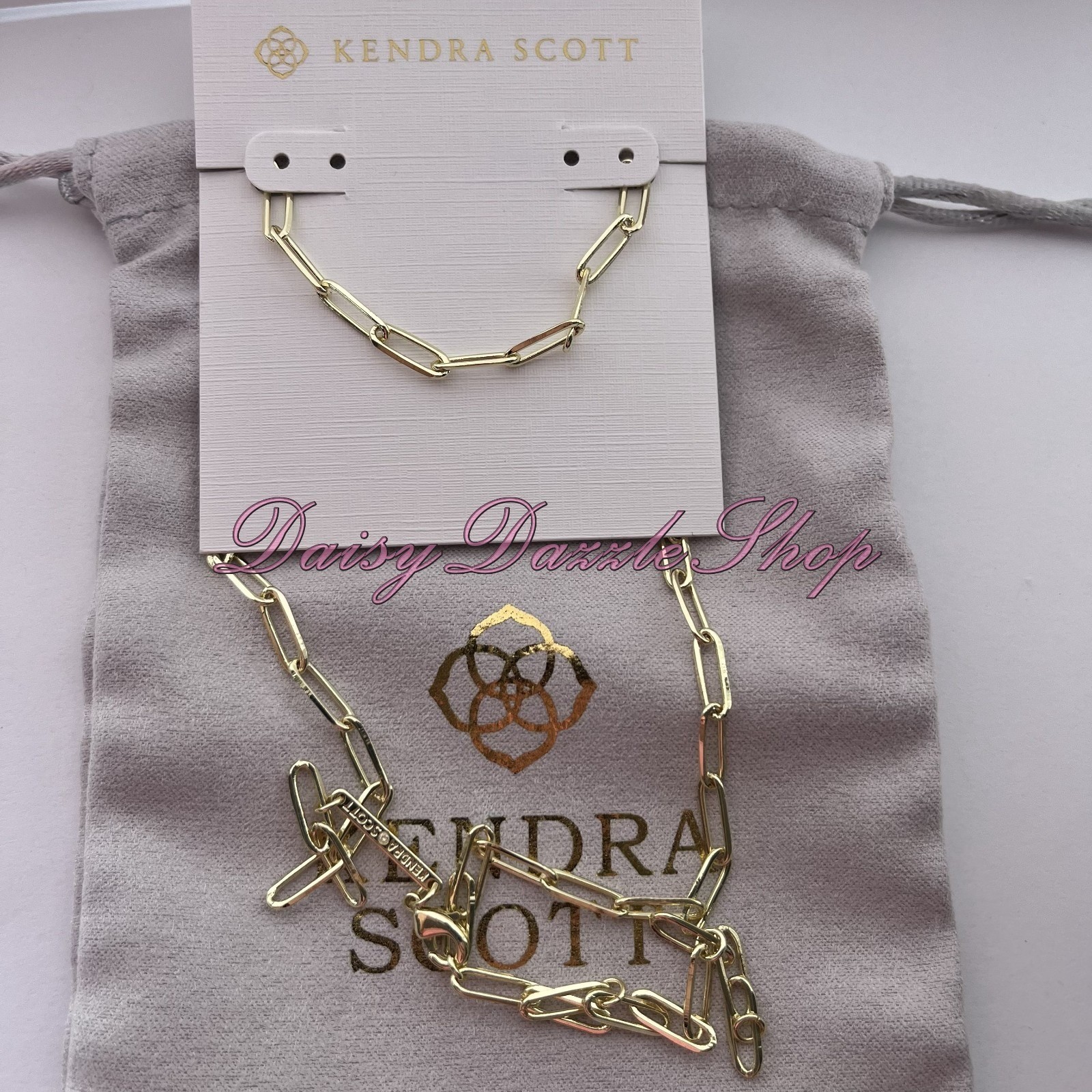 ✨Defective Kendra Scott Courtney Paperclip Necklace Fashion Jewelry Gold New ✨