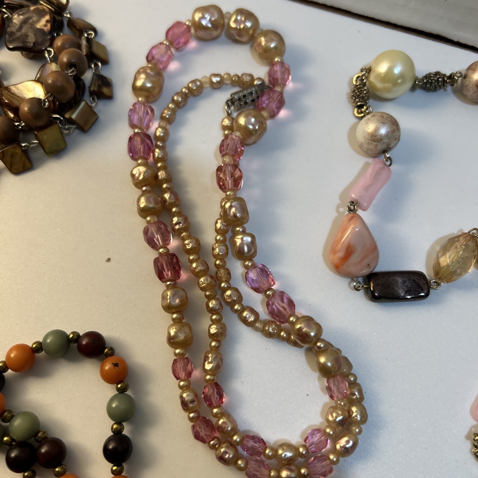 Beaded Necklace Lot Of 9 Various Lengths Jewelry