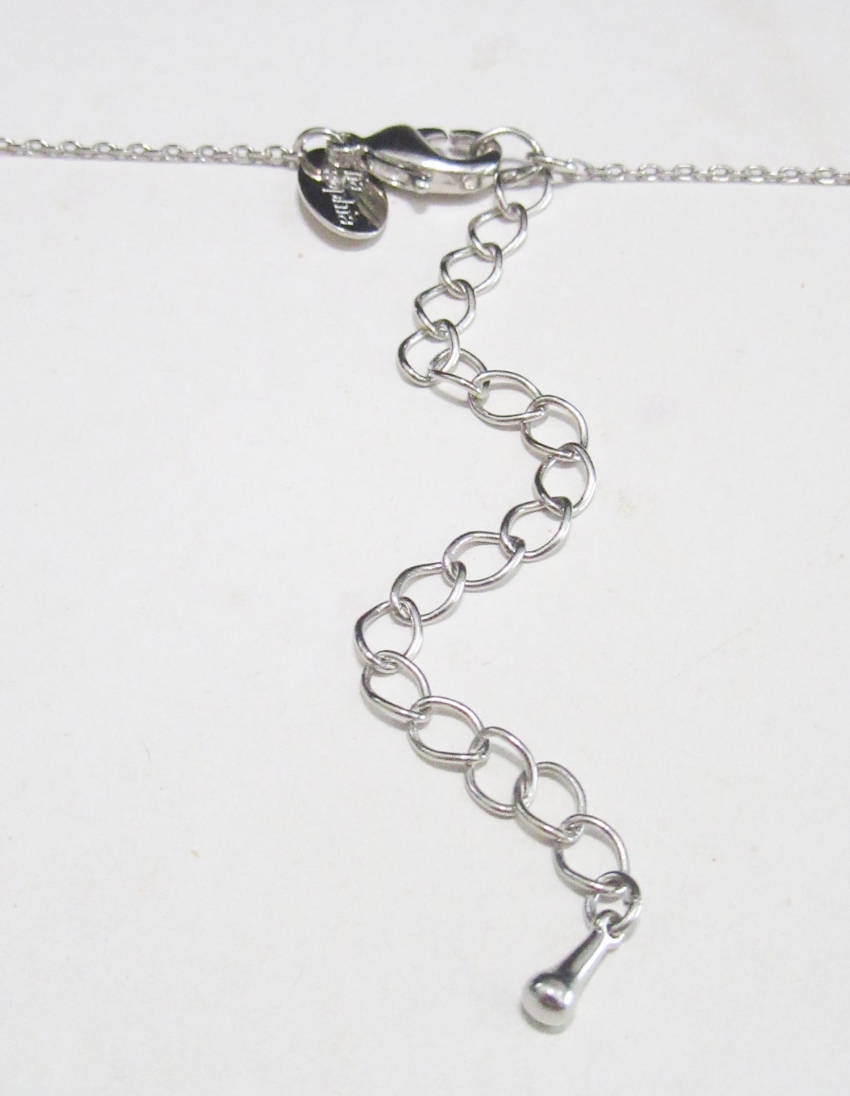 Lia Sophia Sparkling Crystal Heart Necklace Silver Tone Adjustable Chain