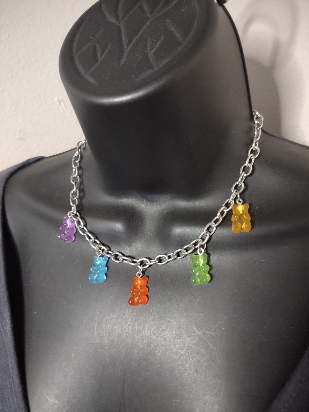 16 Inch Multicolor Bear Chain Necklace