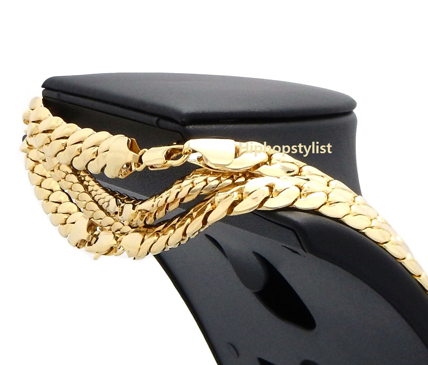 Mens Miami Cuban link Chain 4mm to 12mm 8″ 9″ 20″ 22″ 24″ 26″ 30″ Gold Plated