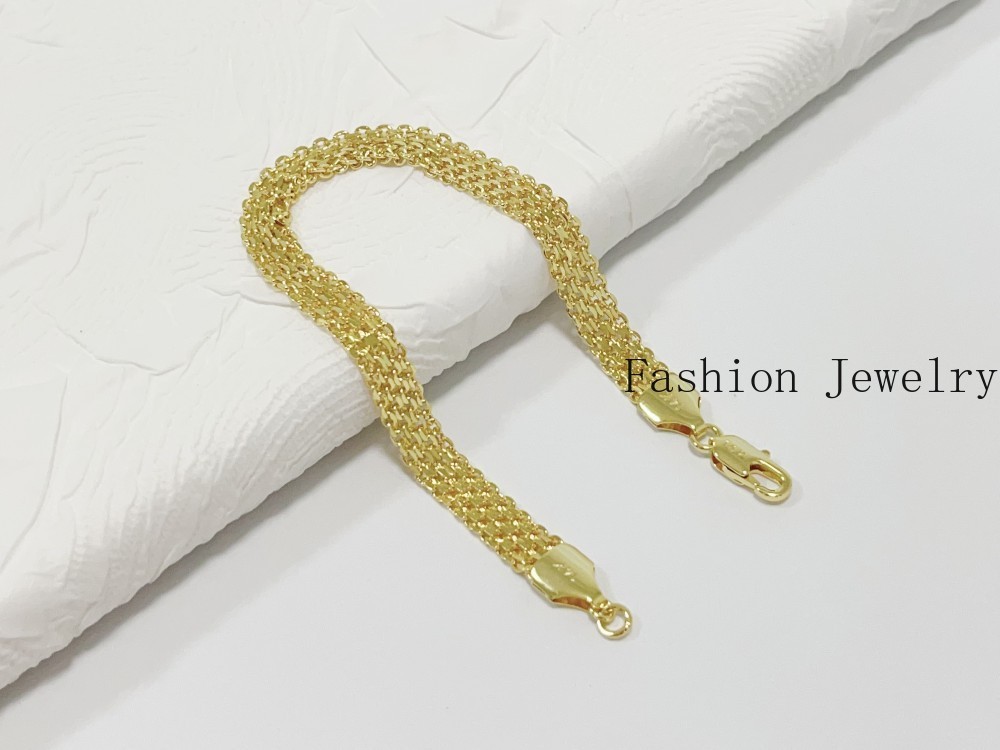 14K Yellow Gold Bismark Link Chain Bracelet 8mm 8”