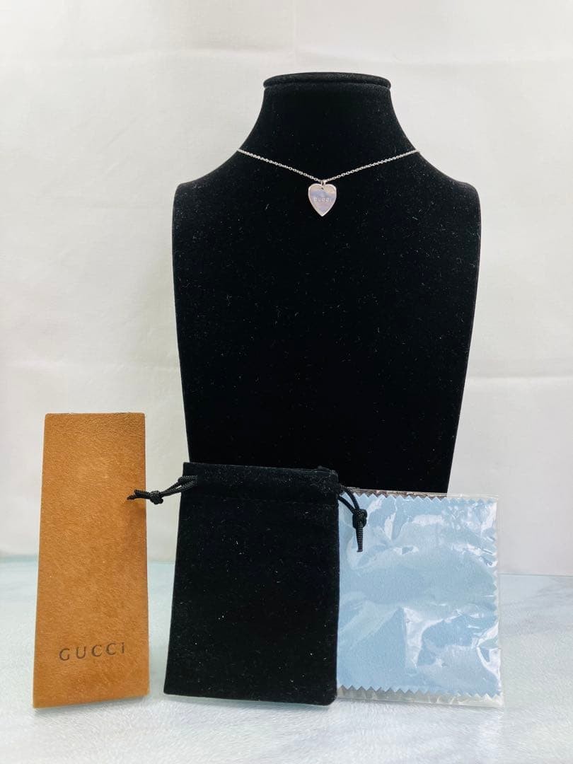 Excellent GUCCI Pendant Top, 925 Sterling Silver + Aftermarket Thin Chain,
