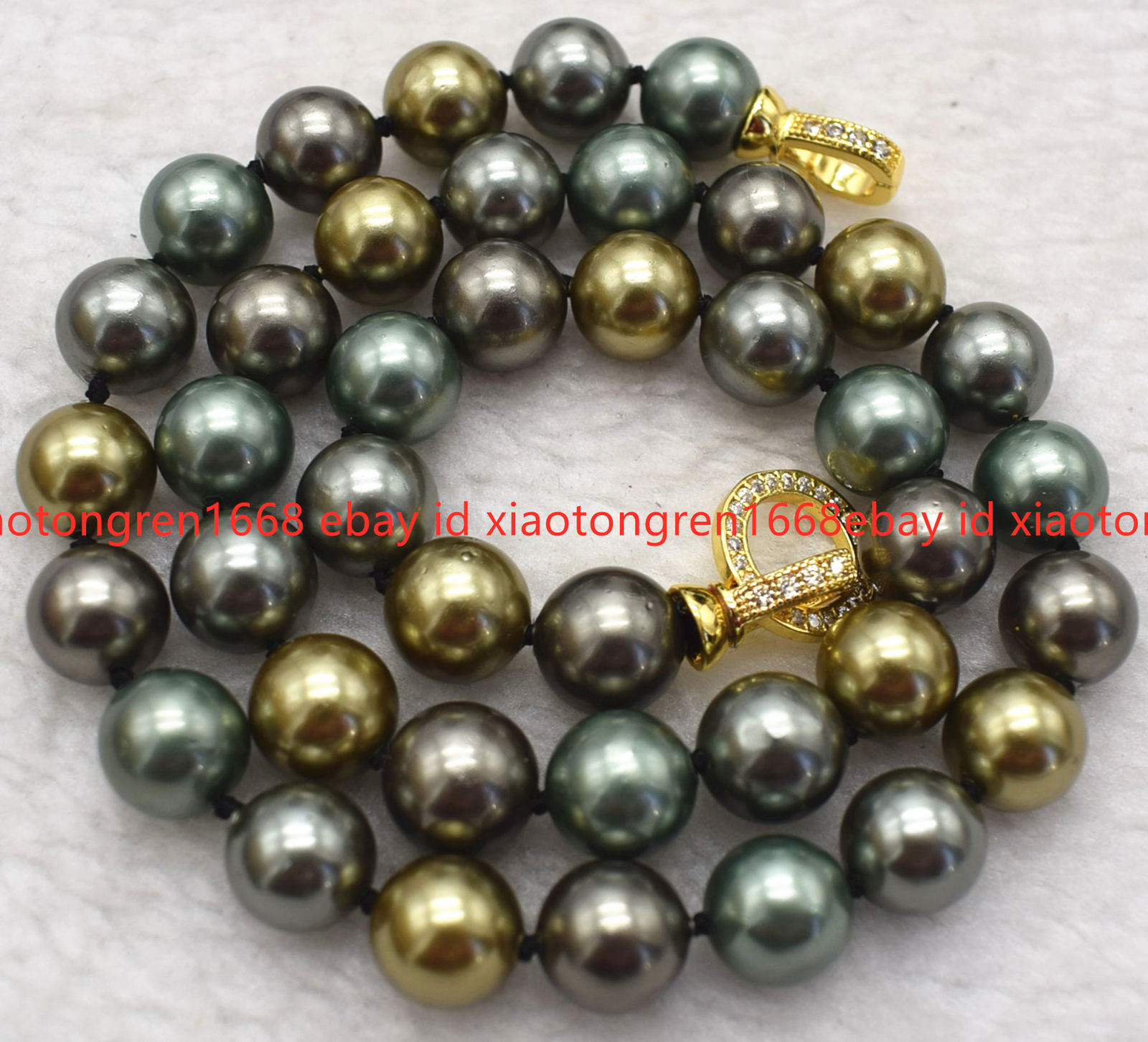 New Natural 8/10/12mm Multicolor Shell Pearl Gems Round Beads Necklace 16-28in