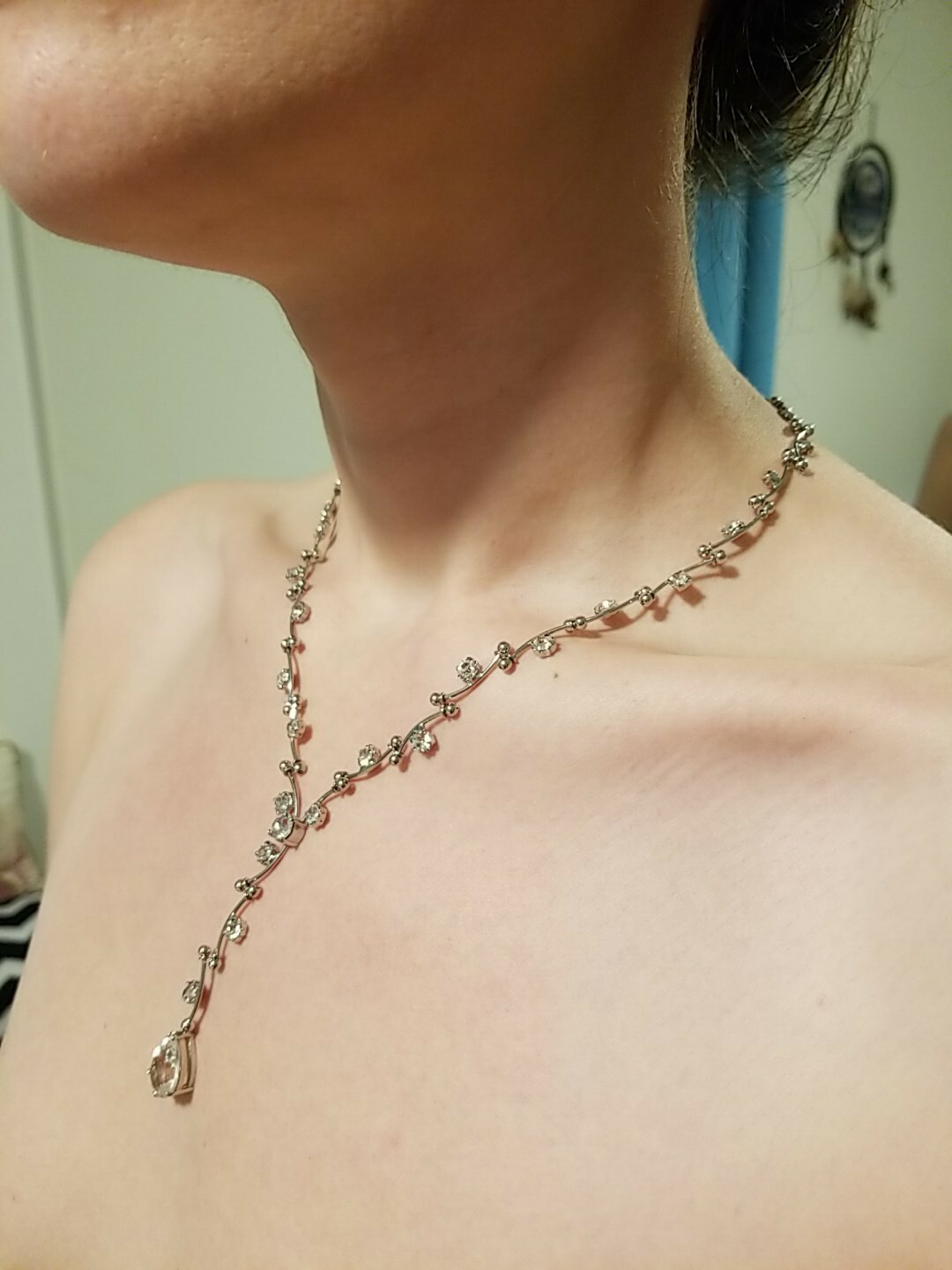 16″ Gemstone Necklace With Monet Extension. No Manufacturer Stamp But Looks…