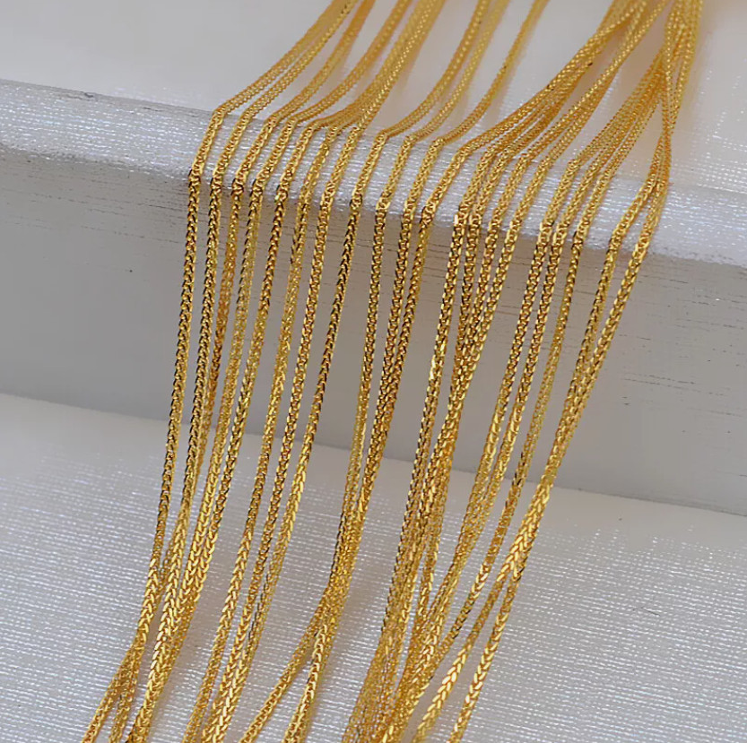 18″ Real Pure 18K Yellow Gold Necklace Solid AU750 Chopin 18k Chain Necklaces