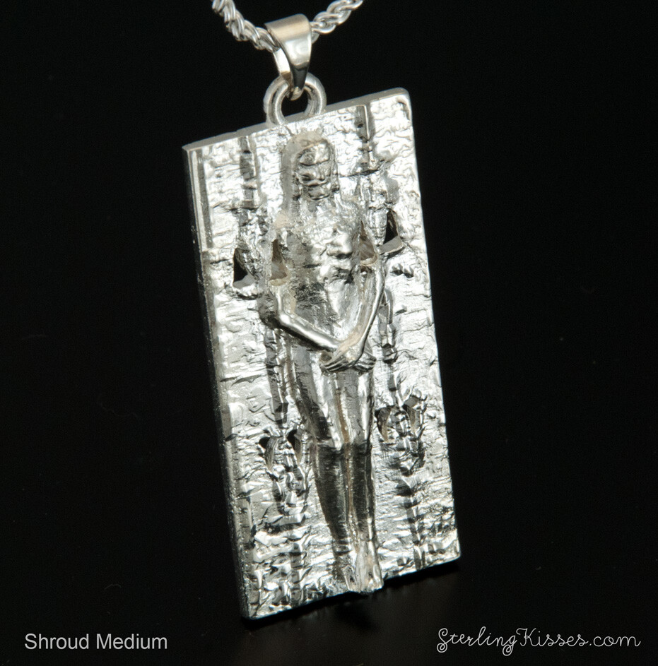Shroud of Turin Pendant Silver MEDIUM version Hand Crafted Necklace