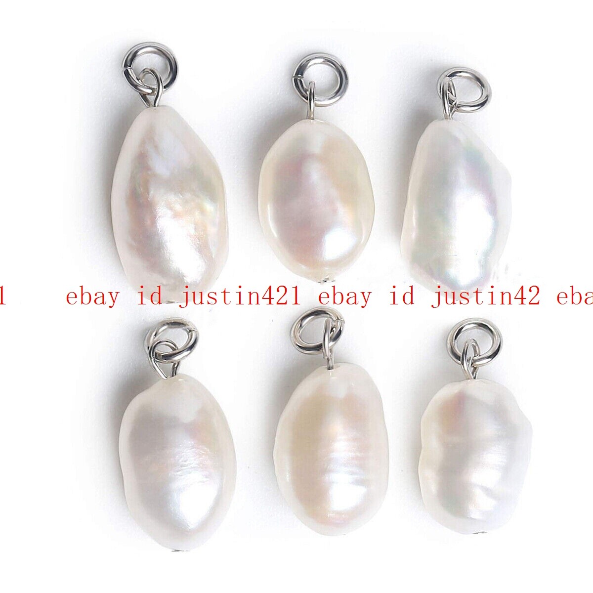 Wholesale 7-10mm Natural White Freshwater Baroque Pearl Pendants Jewelry Making